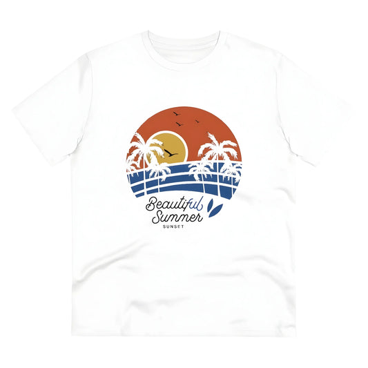 Men's PC Cotton Beautiful Summer Printed T Shirt (Color: White, Thread Count: 180GSM)