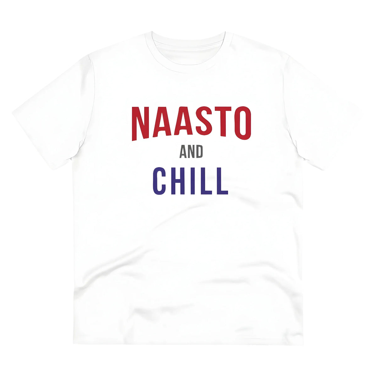 Men's PC Cotton Nasto And Chill Printed T Shirt (Color: White, Thread Count: 180GSM)