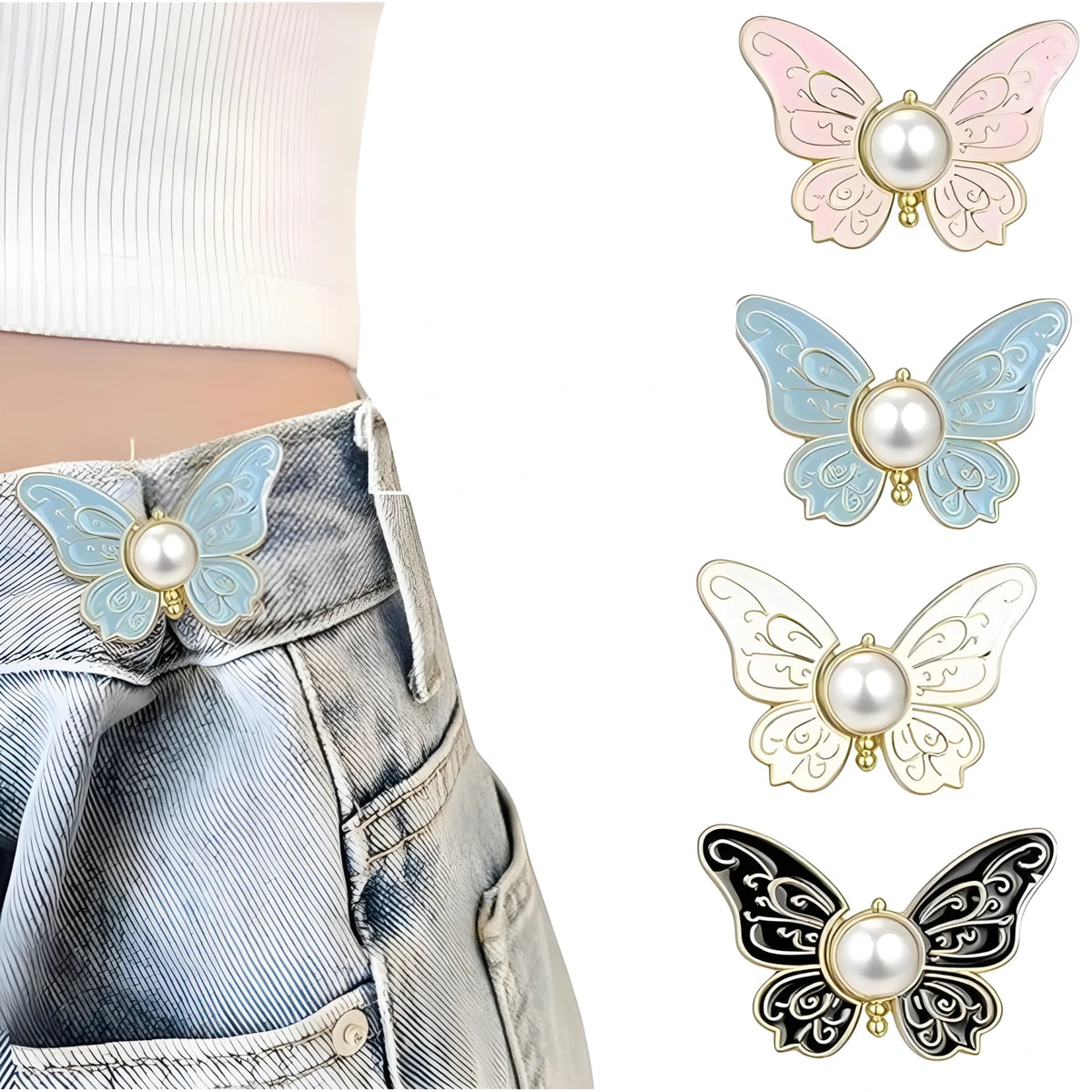 Pack of 2 Jeans Clip Butterfly (Multicolor)