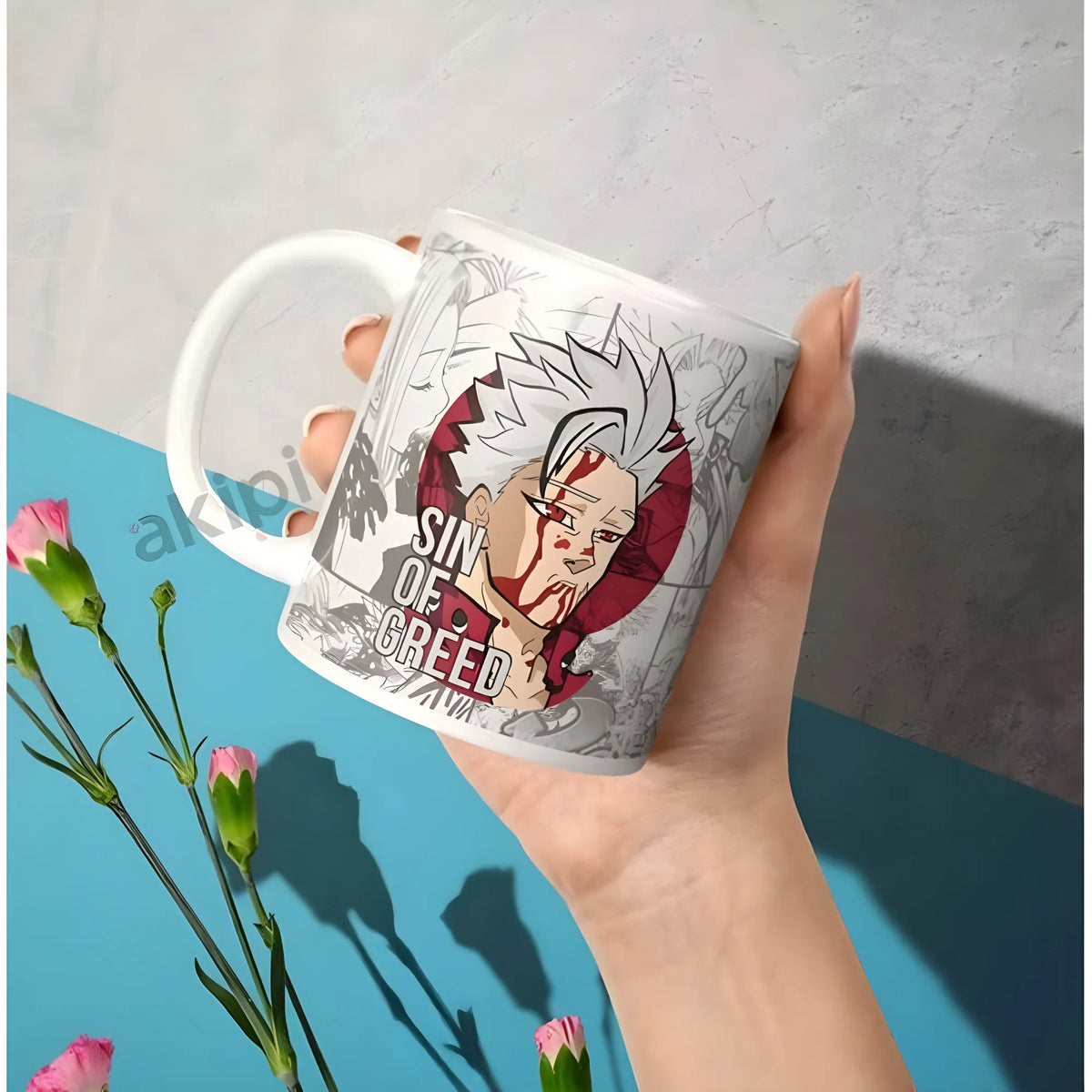 Anime Ban (Sin of Greed) Ceramic Printed Coffee Mug (White)