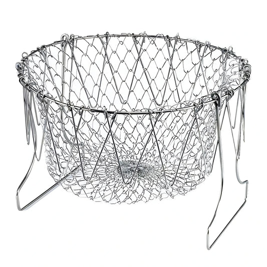 Foldable Chef Basket – Multi-Function Strainer And Steamer (Color: Assorted )