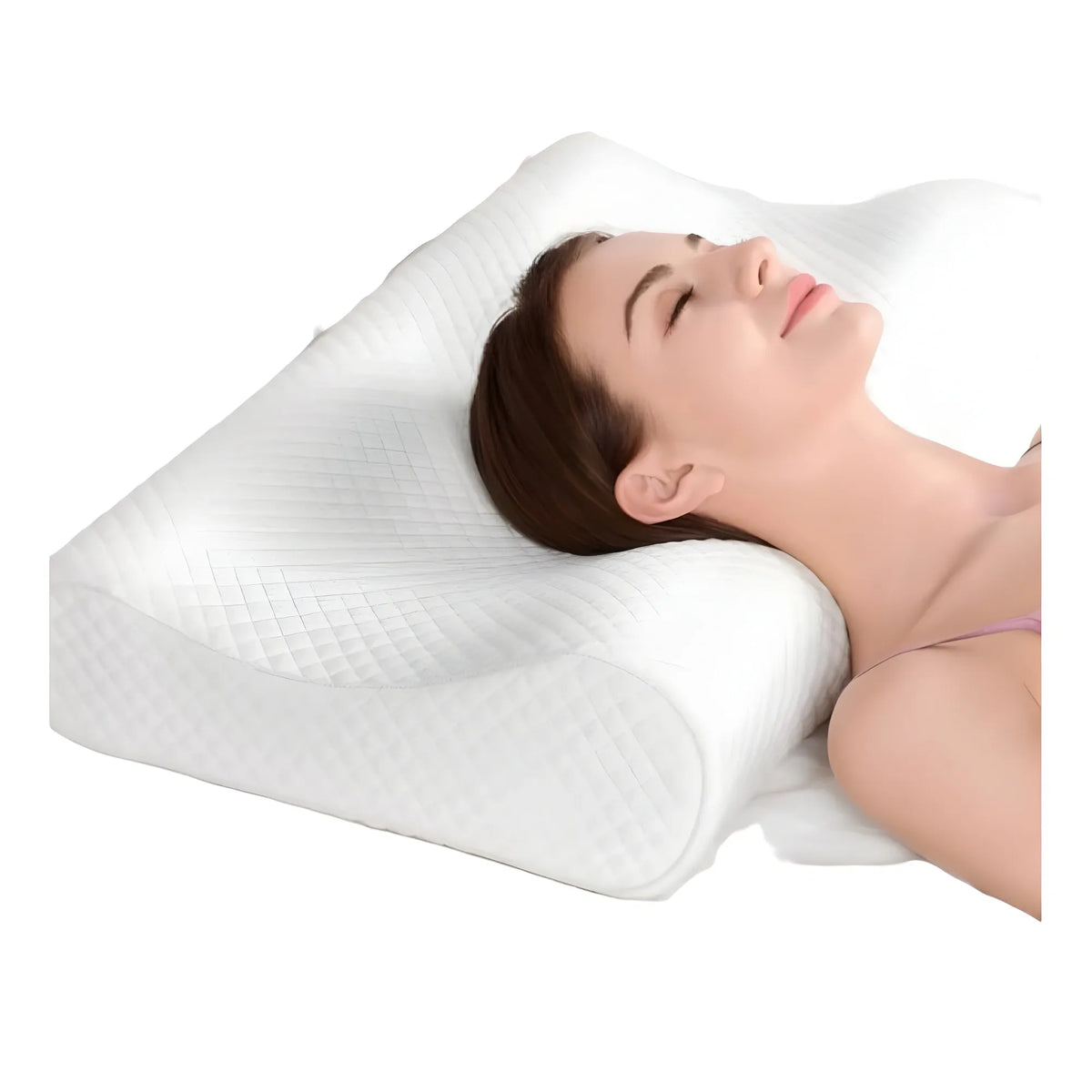 Memory Foam Orthopedic Neck Pillow (White)