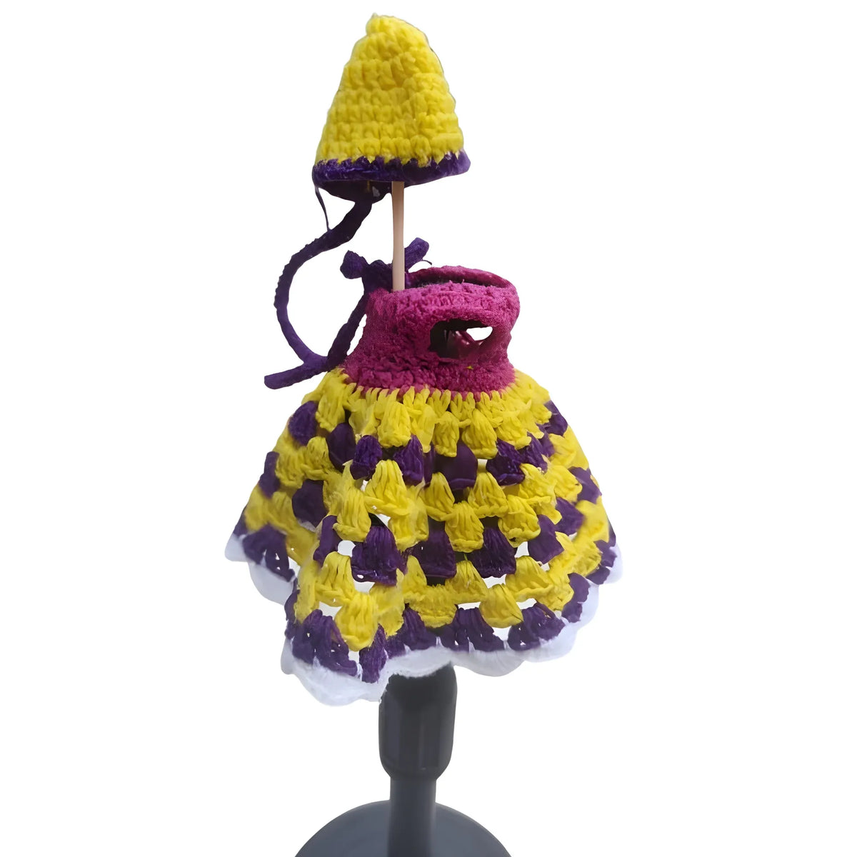 Laddu Gopal Tharad Dress Size: 0 To 6 (Yellow-Blue)