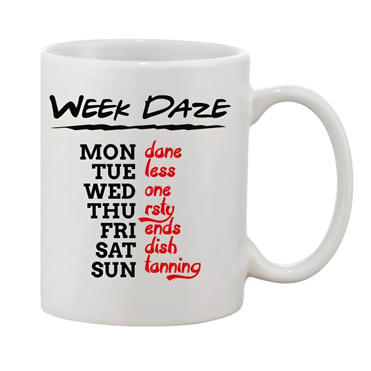 Printed Ceramic Coffee Mug - 1 Pieces, White, 11oz