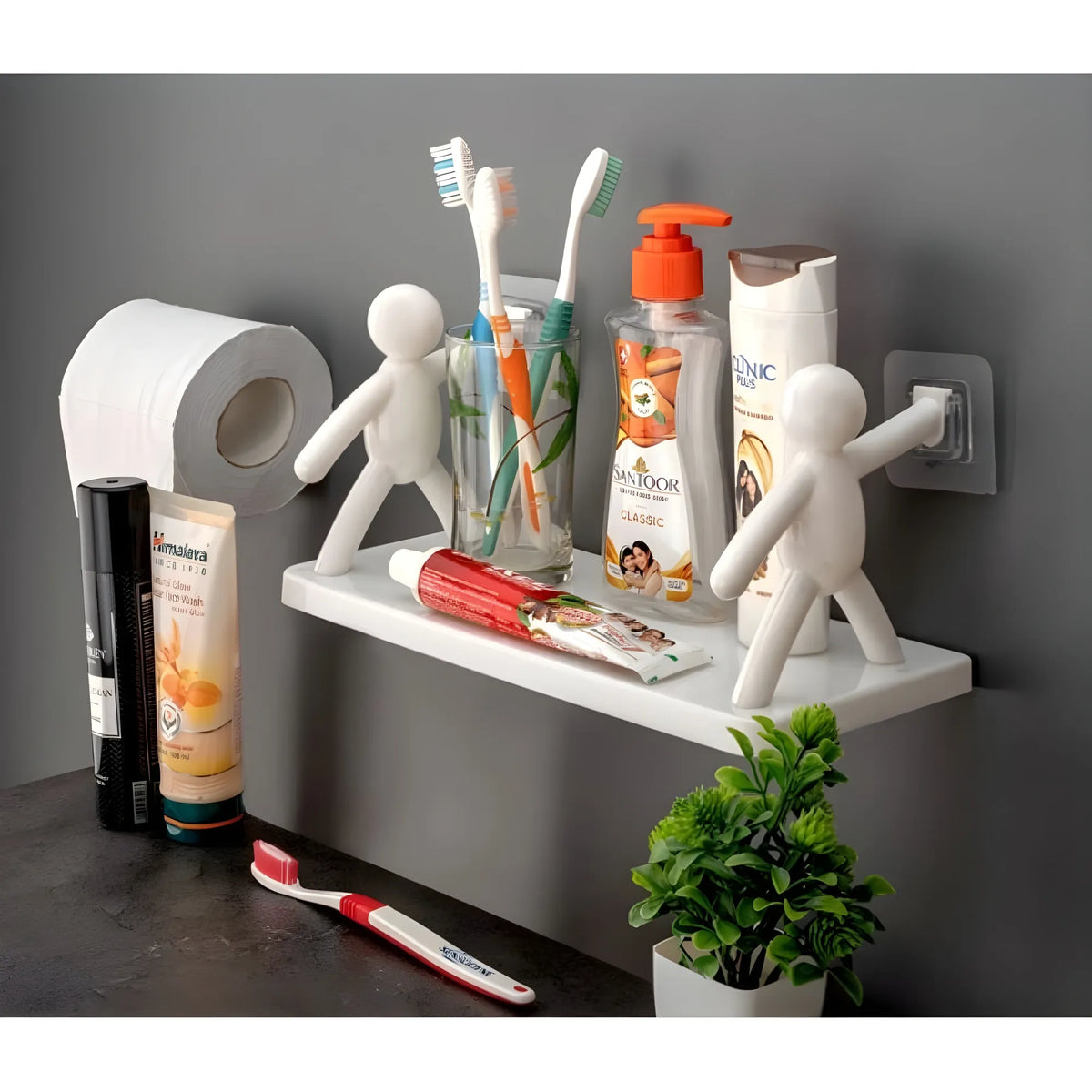 Pack of 2 Self Adhesive Multipurpose Stand Holder (White)