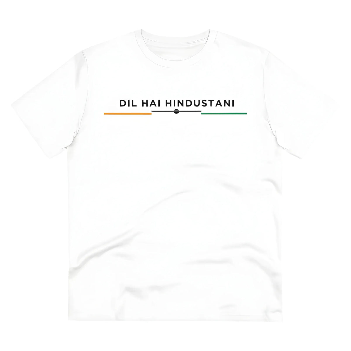 Men's PC Cotton Dil Se Hindustani Printed T Shirt (Color: White, Thread Count: 180GSM)