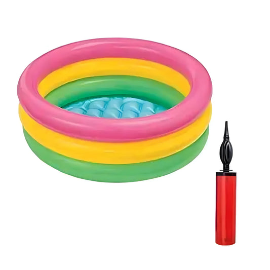 Plastic Bath Tub With Pump 2 Ft Round For Kids (Multicolor )