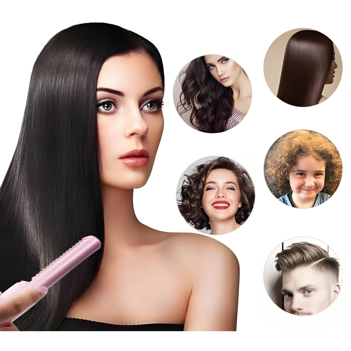 Rechargeable Mini Hair Straightener (Multicolor)