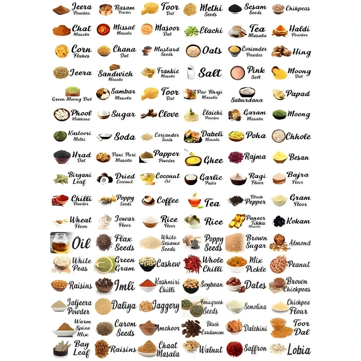 Pack of 3 Kitchen Masala Sticker (Multicolor)