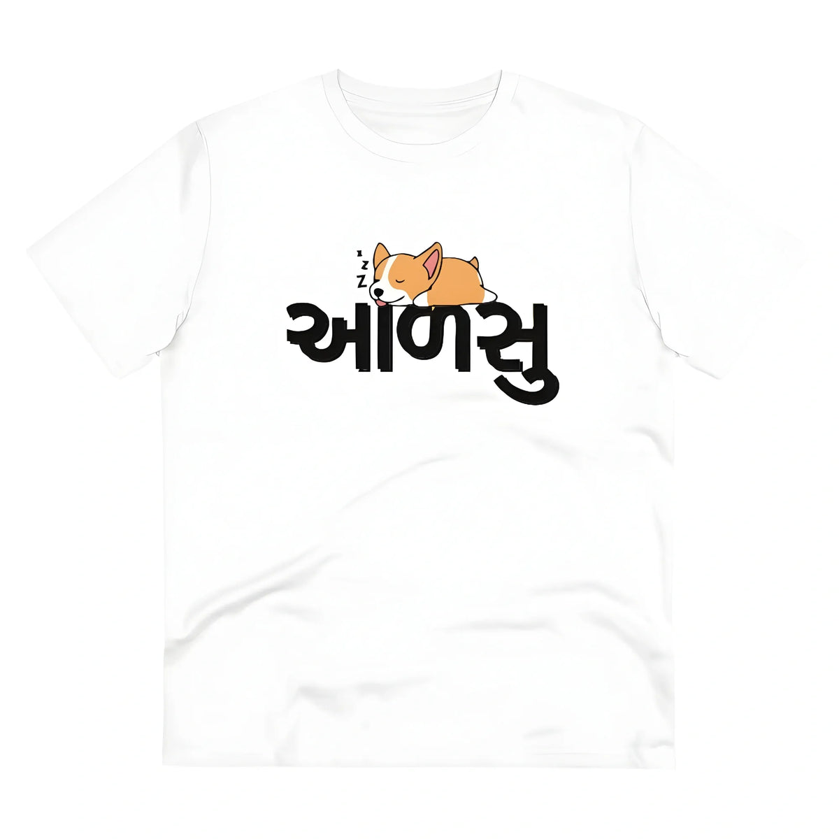 Men's PC Cotton Aadsu Printed T Shirt (Color: White, Thread Count: 180GSM)