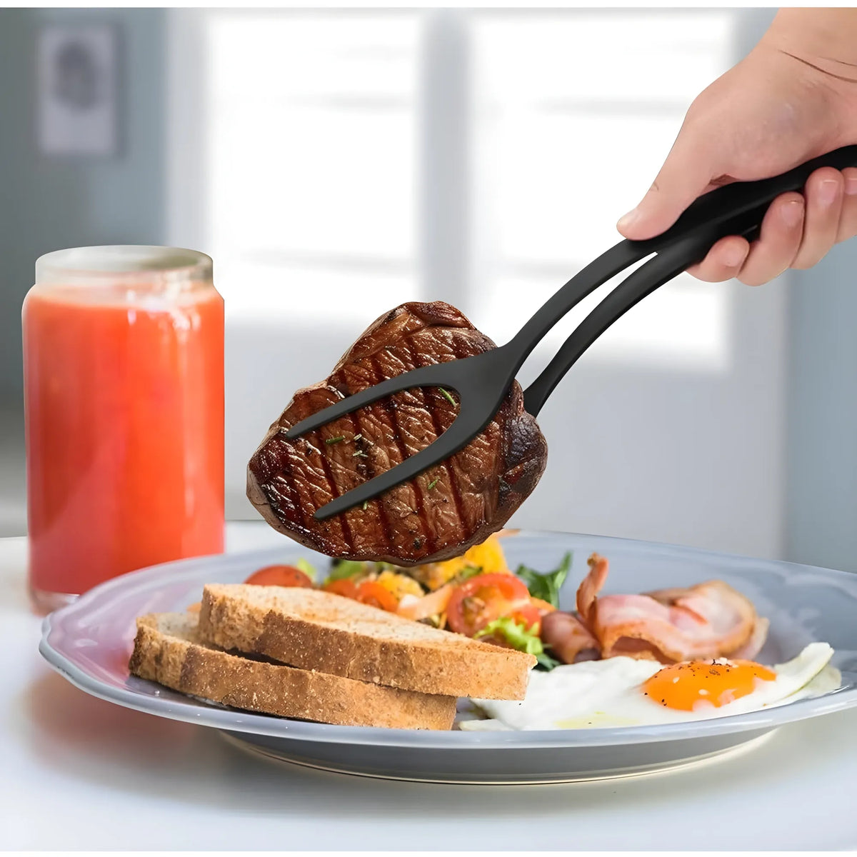 Silicone 2-In-1 Kitchen Spatula (Multicolor)