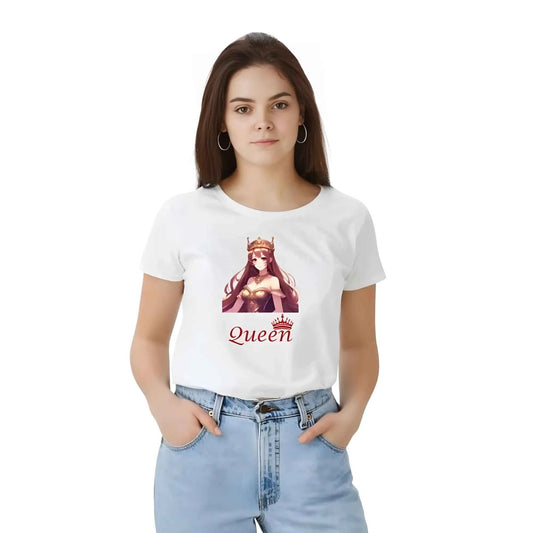 Ayana Polyester Solid Printed Round Neck Half Sleeve T-shirt