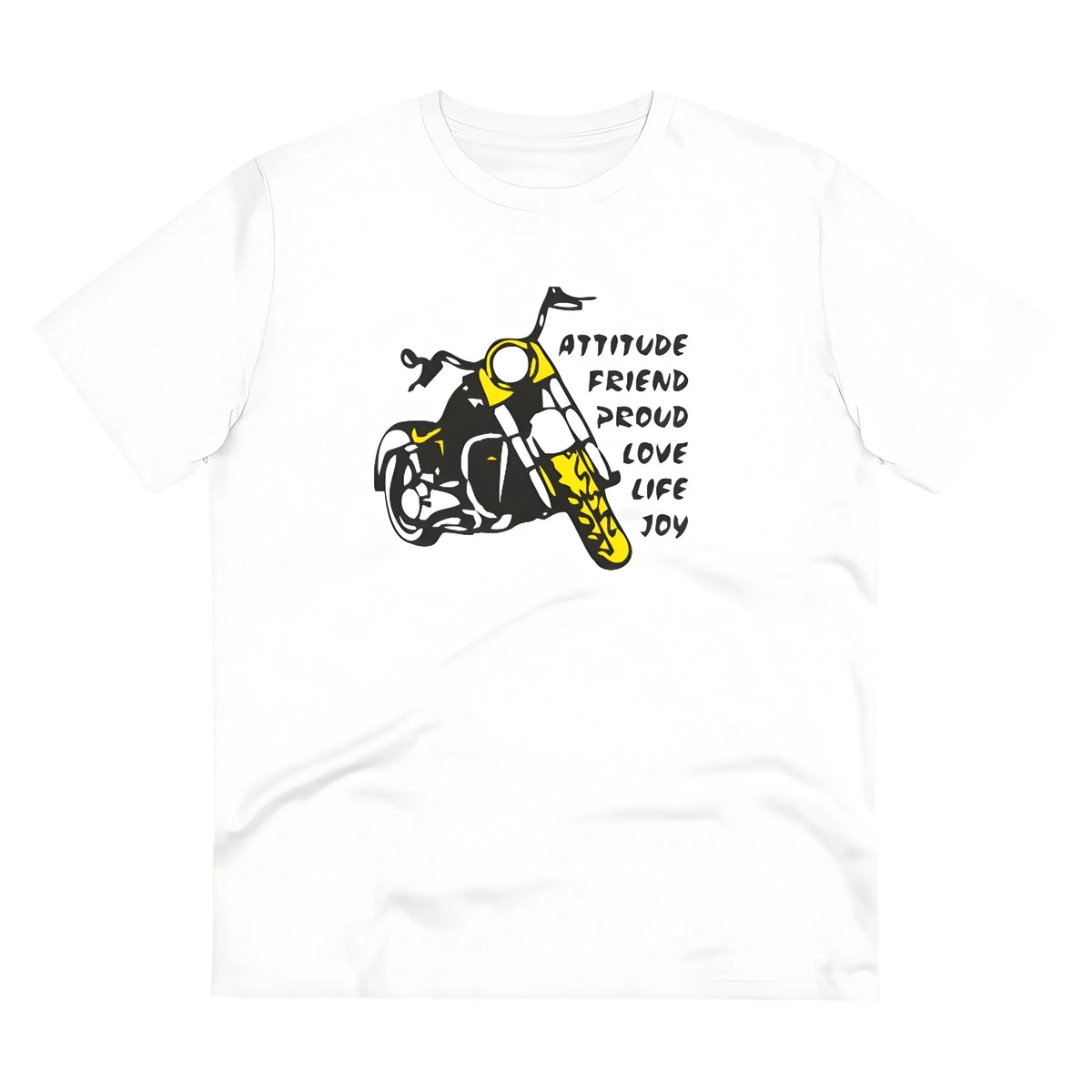 Men's PC Cotton Bike Ride Design Printed T Shirt (Color: White, Thread Count: 180GSM)