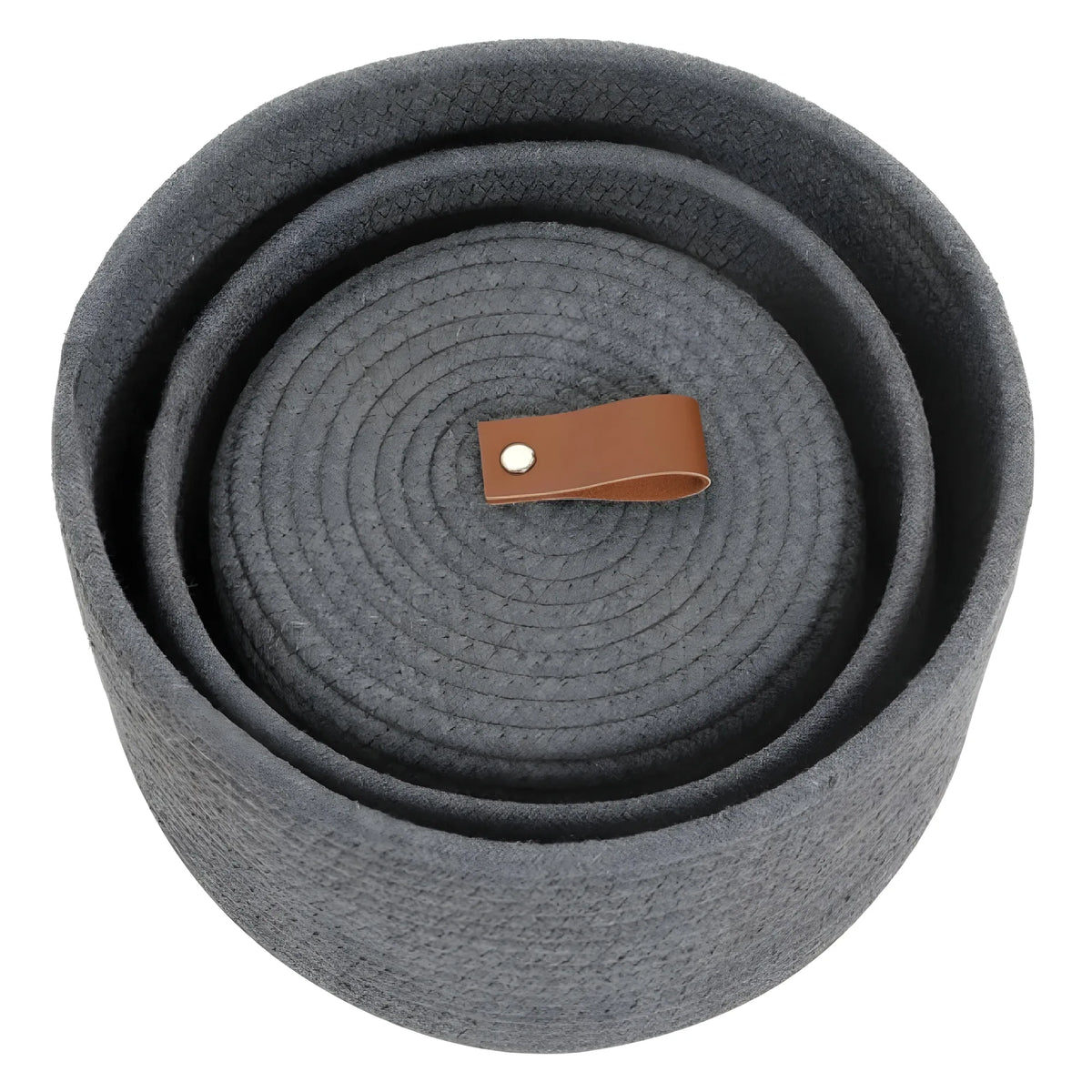 Cotton 3 Pcs Set Roti Box Storage Basket With Lid (Gray)