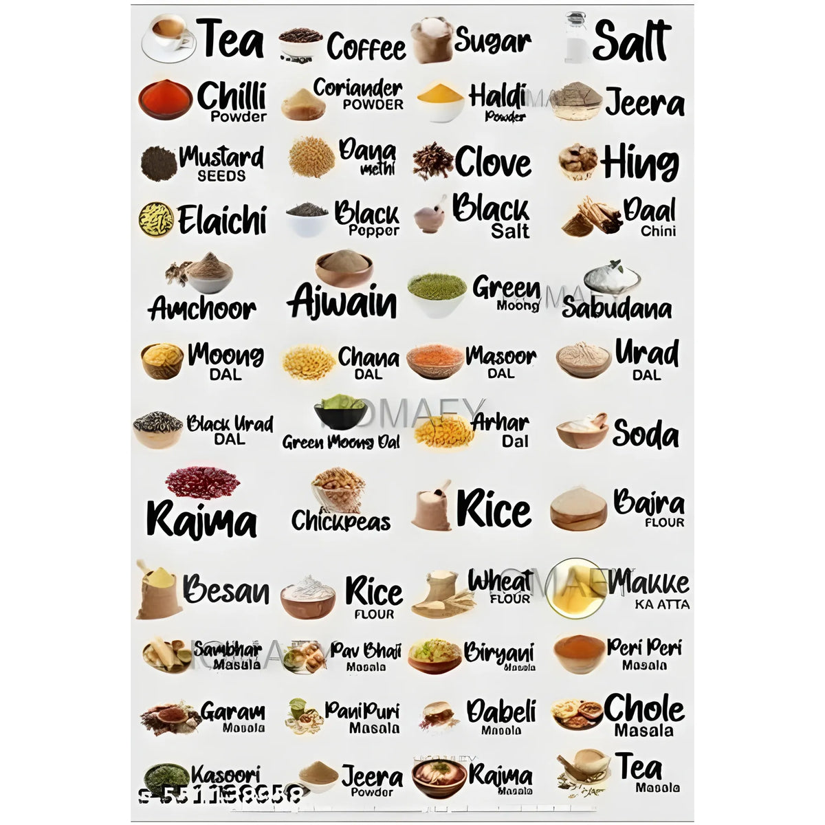 Pack of 2 Kitchen Masala Sticker (Multicolor)