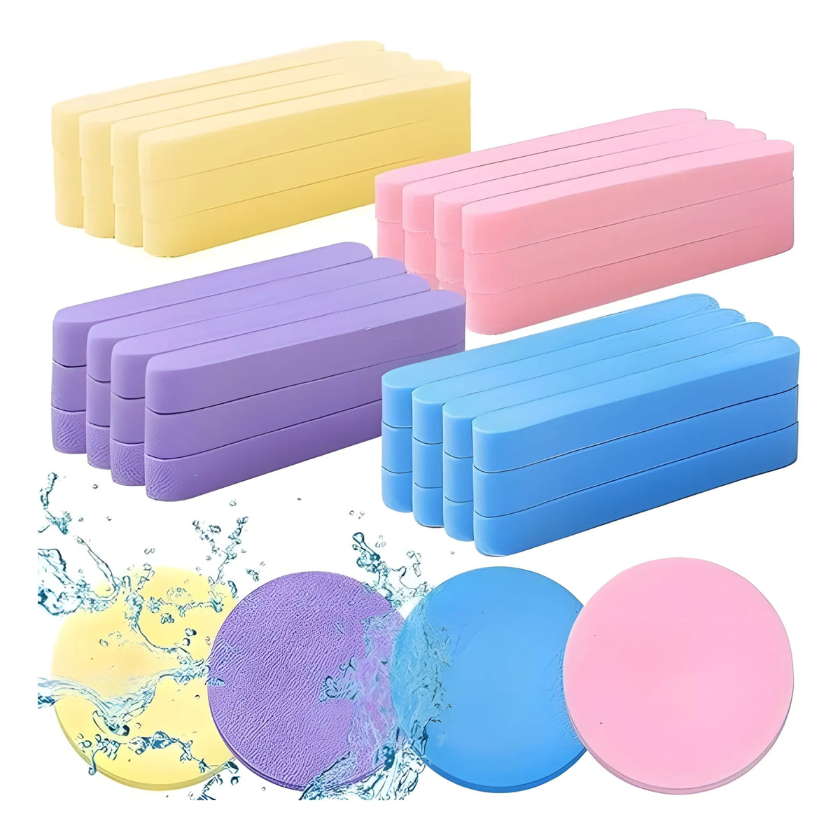 Sponge Makeup Removal Sponge 12Pcs Set (Multicolor)
