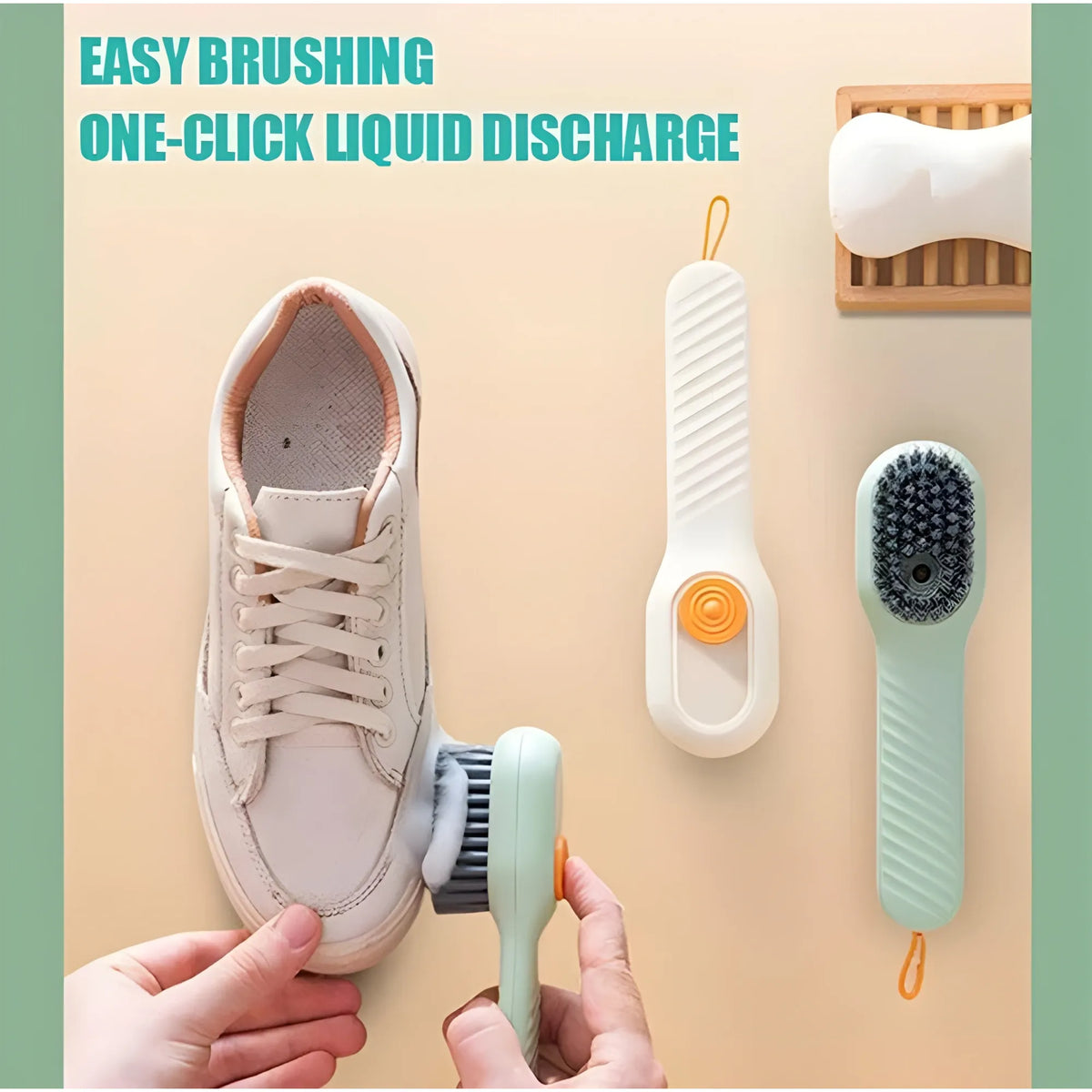 Pack of 2 Soap Dispensing Cleaning Brush (Multicolor)