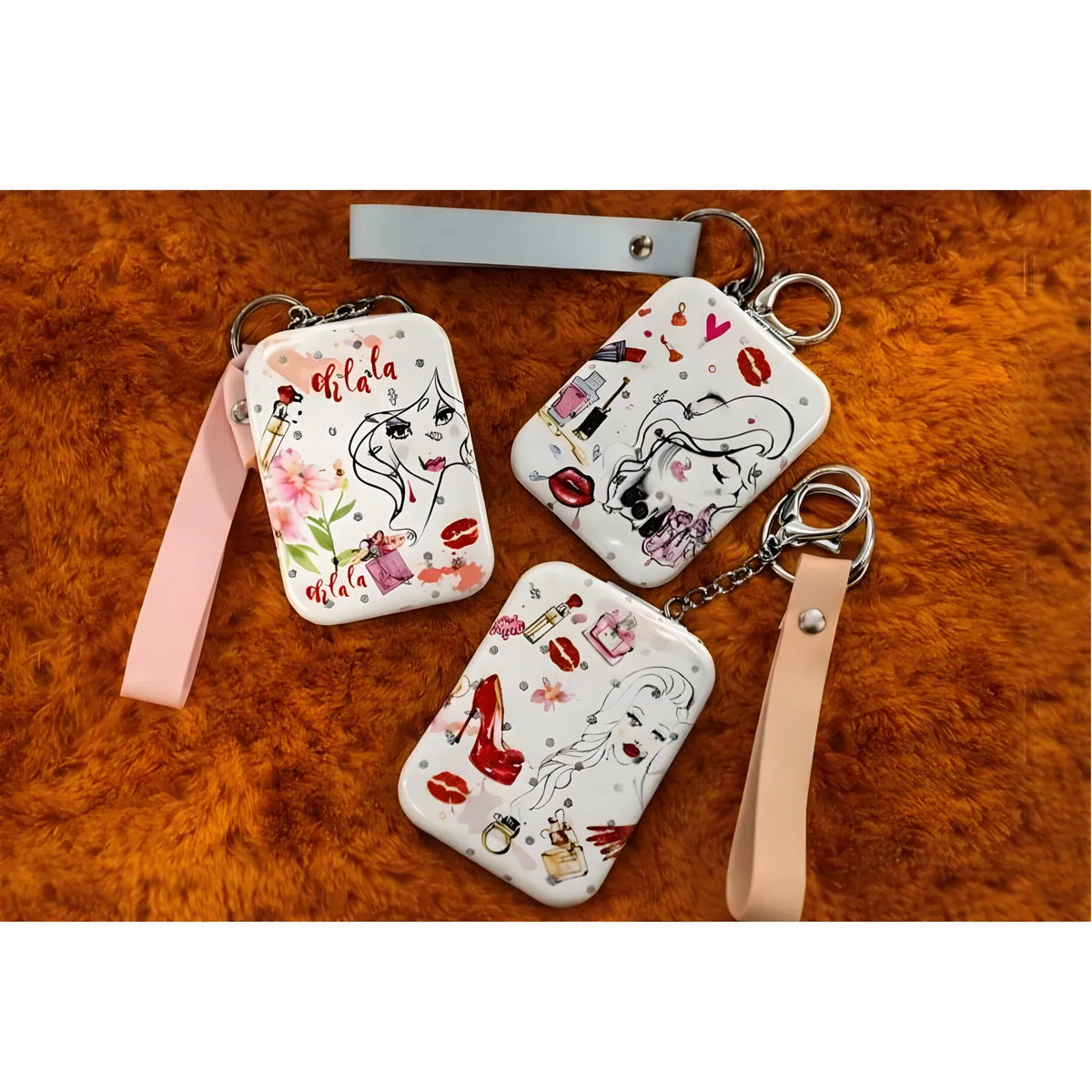 Metal Rectangle Size Pocket Mirror (Multicolor)