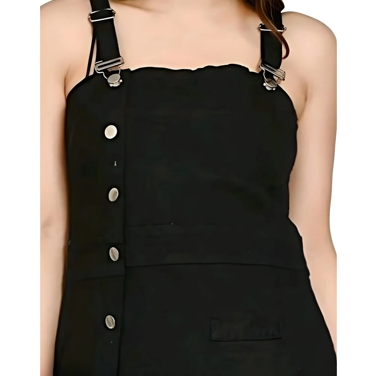 Women's Casual Denim Sleeveless Dress (black) | Women Signature Collection