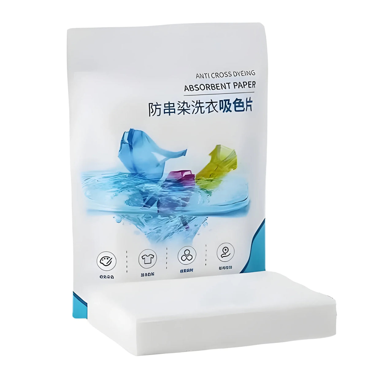 Polyester Synthetic Fiber Fabric Color Absorber 50 Sheets (White)