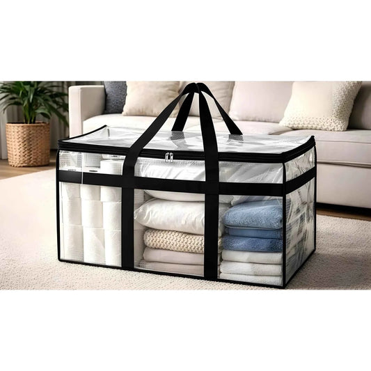 Aurelia Acrylic Transparent Storage Bag with Zip & Handle