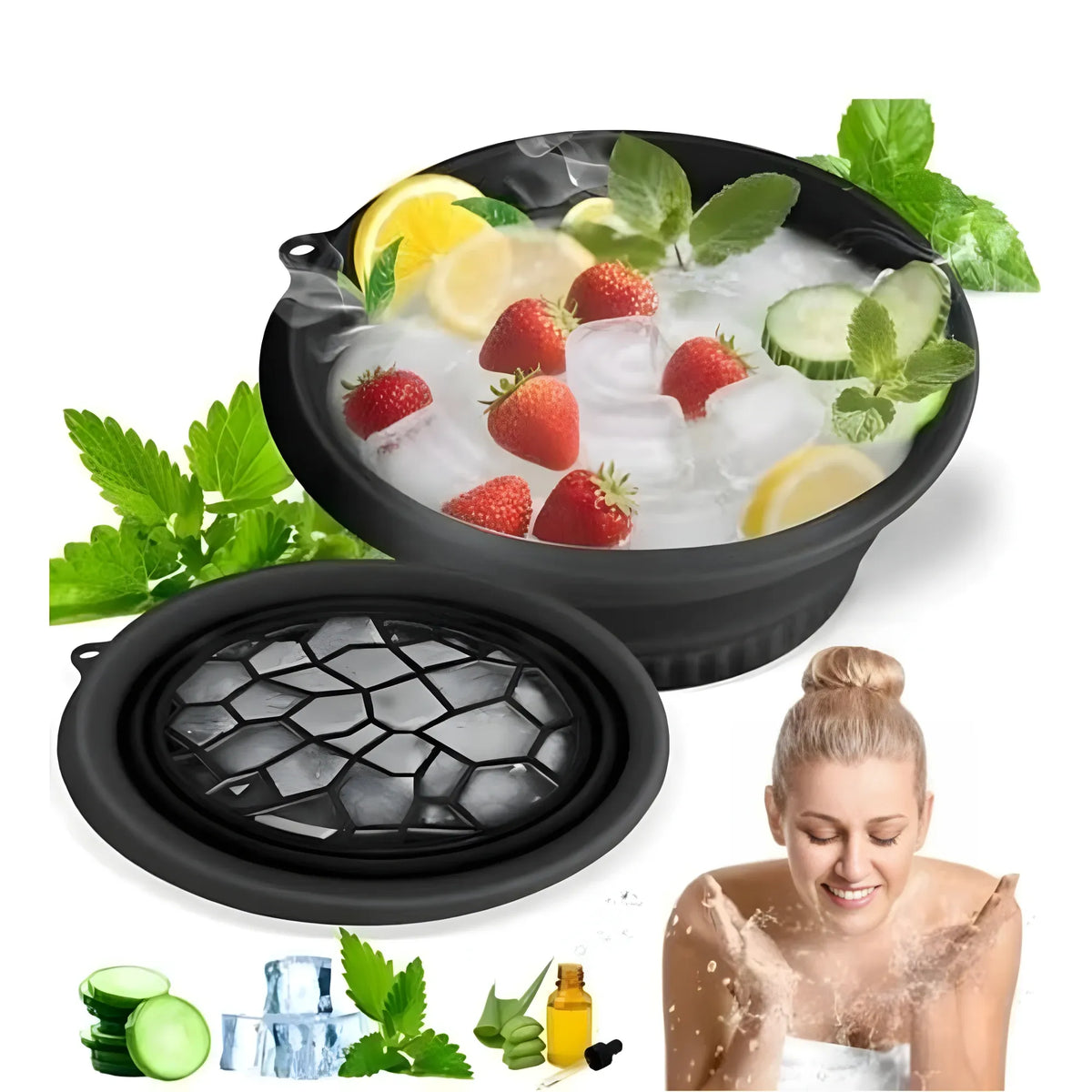 Silicon Ice Face Bowl (Black)