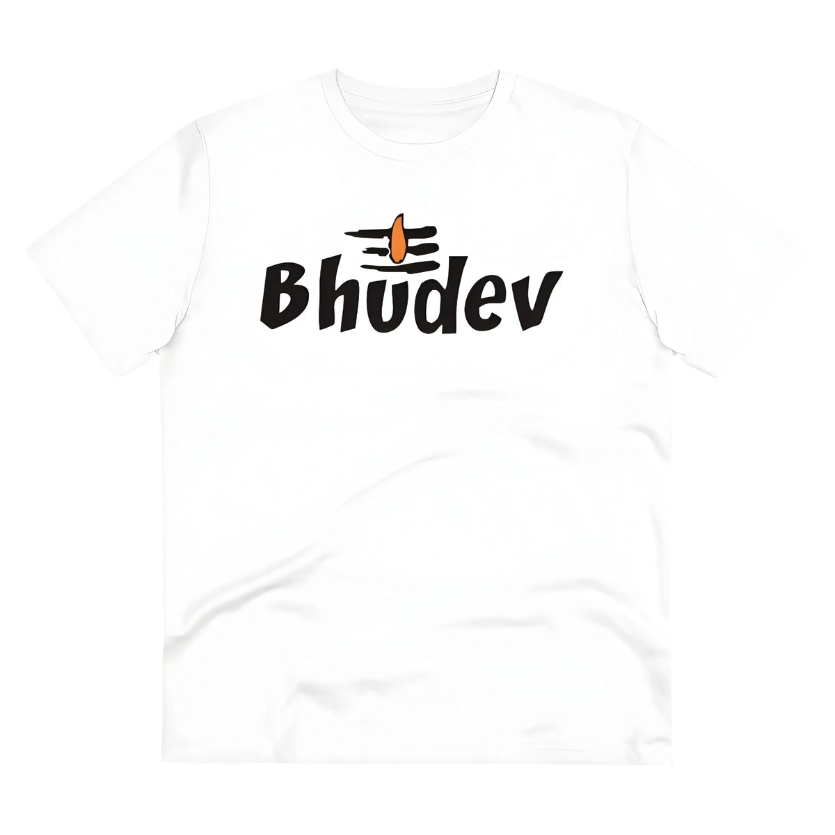 Men's PC Cotton Bhudev Printed T Shirt (Color: White, Thread Count: 180GSM)