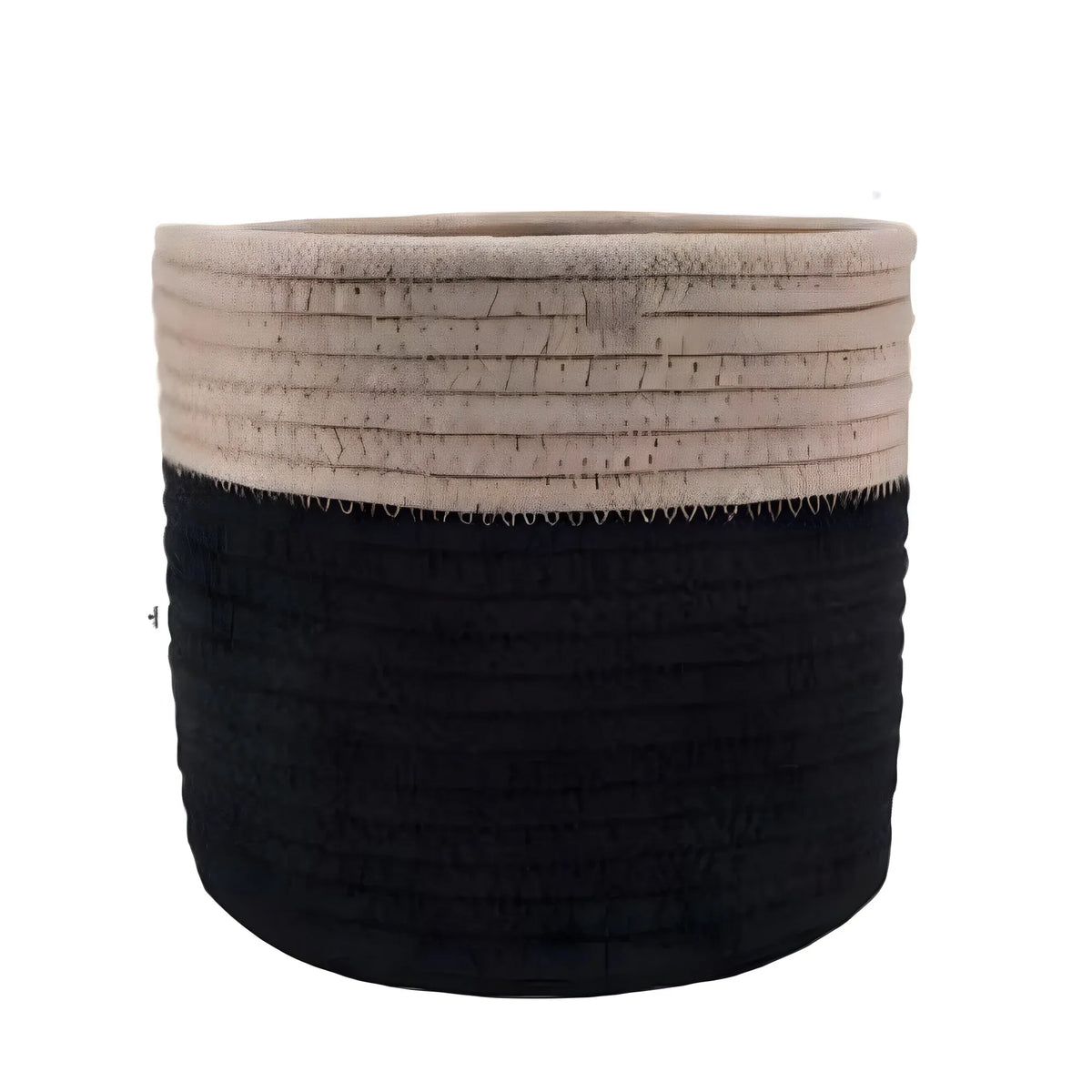 Cotton Flower Pot With Out Lid (Beige-Black)