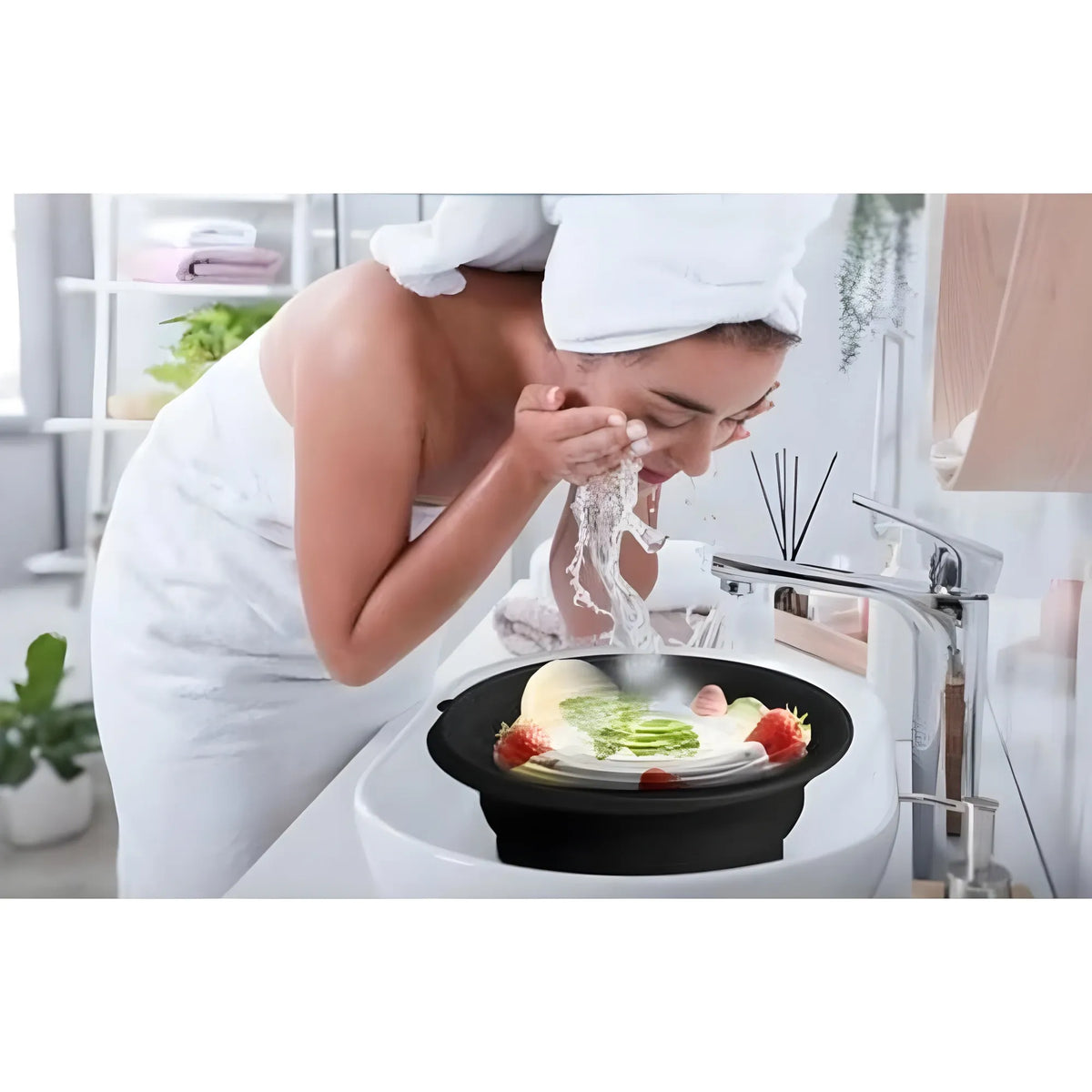 Silicon Ice Face Bowl (Black)