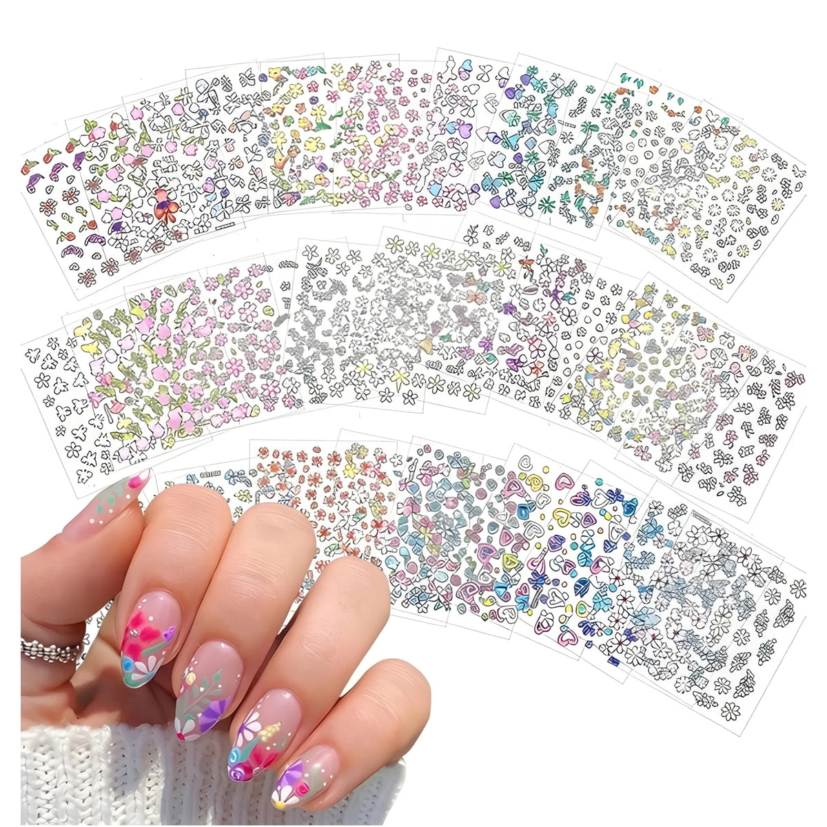 Plastic Nail Art Stickers (Multicolor)