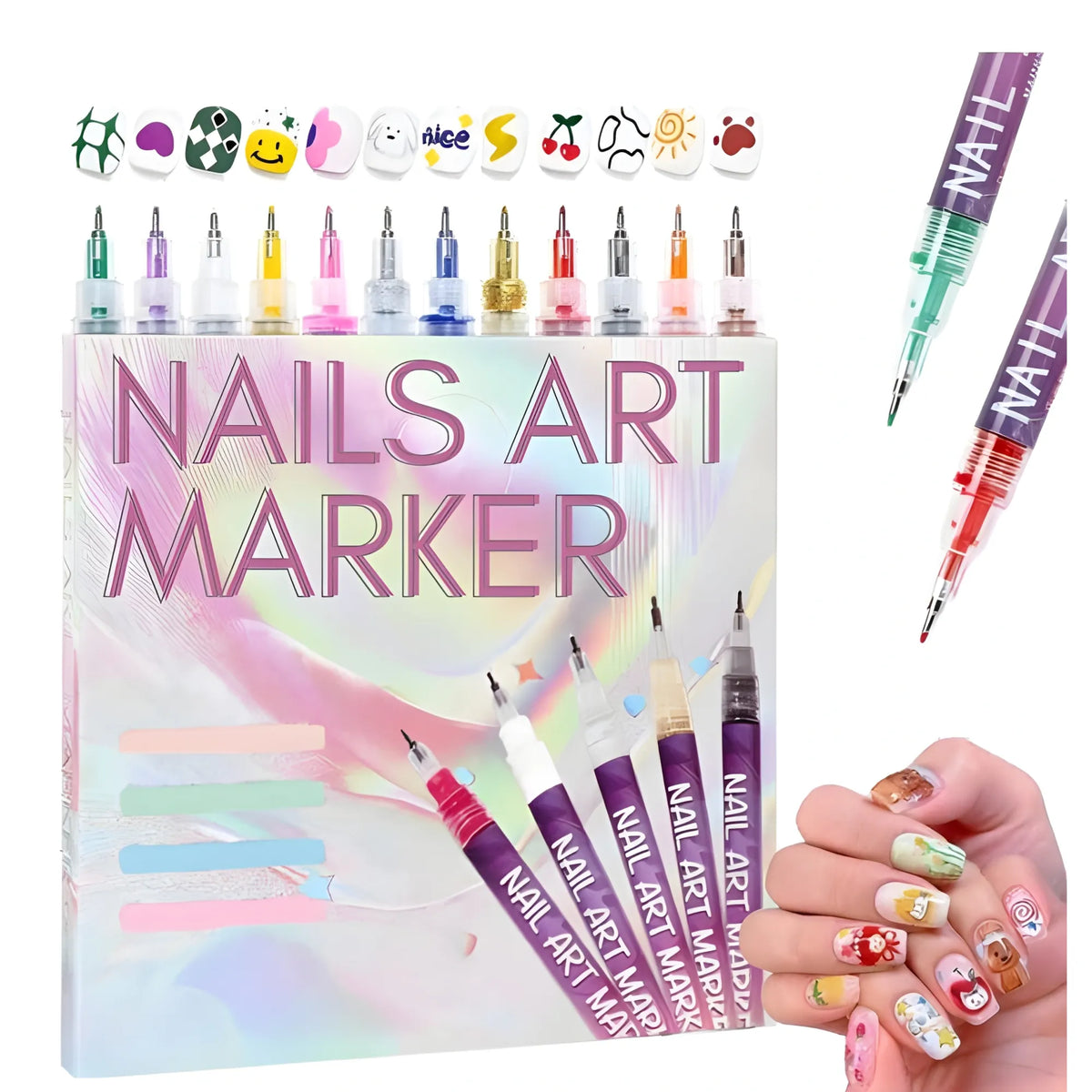 Plastic Nail Art Maker Pen (Multicolor)