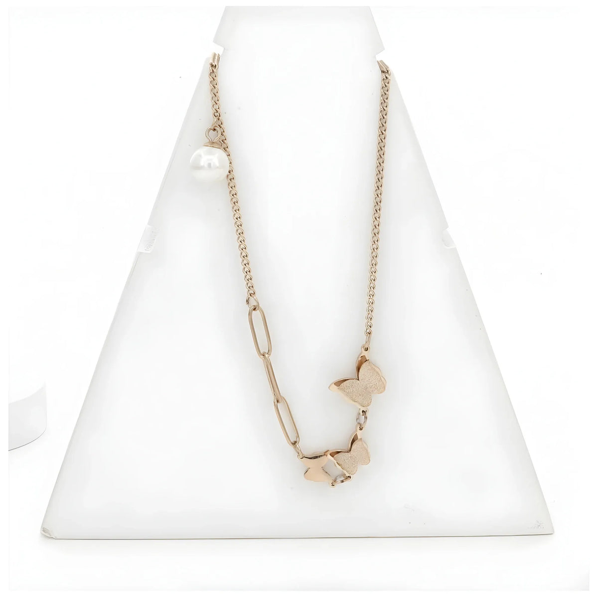 Women's Stainless Steel Butterfly Pendent Delicate Chain (Gold Plated)
