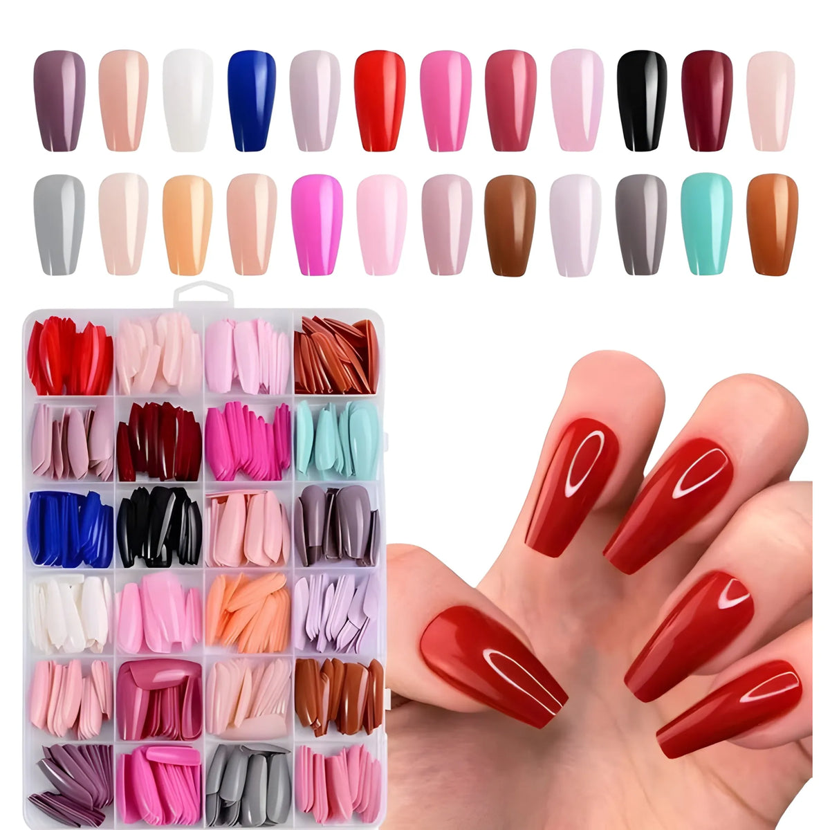ABS 576 Pcs Nails Set (Multicolor)