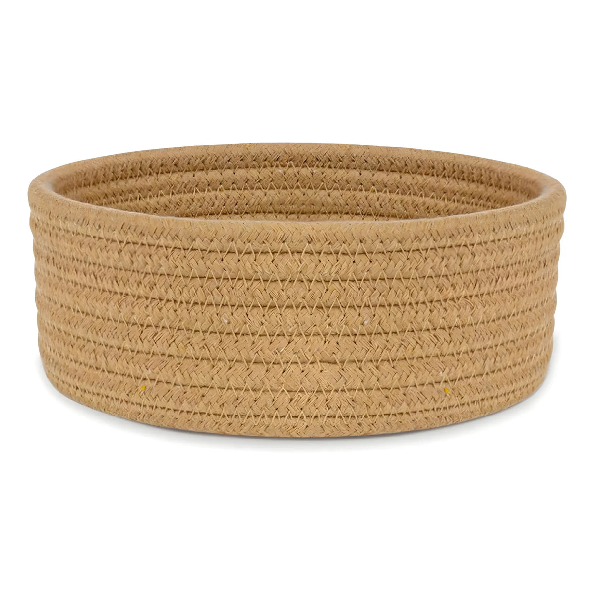 Cotton 8x3 Inch Round 1 Pcs Bedside Organizer With Out Lid (Beige)
