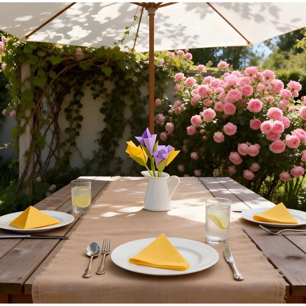Plastic Flower Napkin Holder (Green)