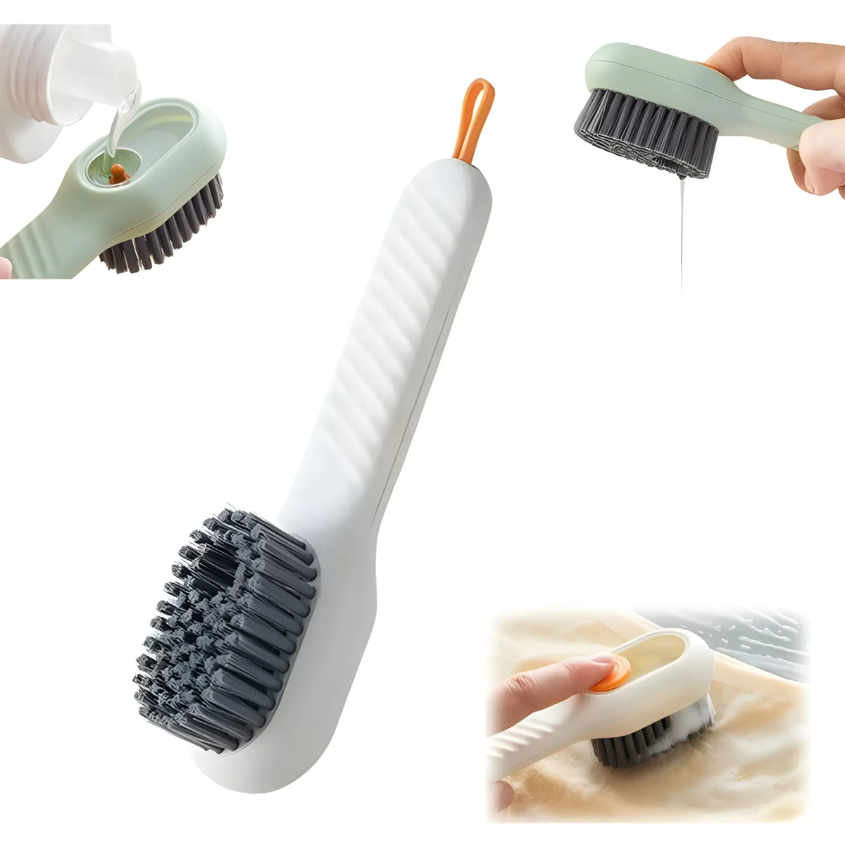 Pack of 2 Soap Dispensing Cleaning Brush (Multicolor)