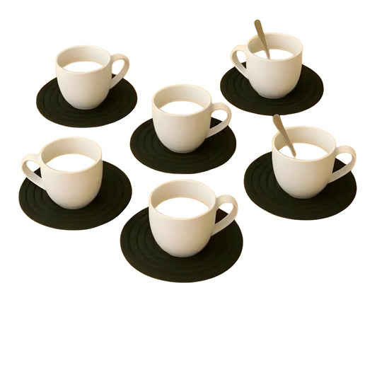 Cotton Rope Drink Coasters 6 Pcs Set (Black)