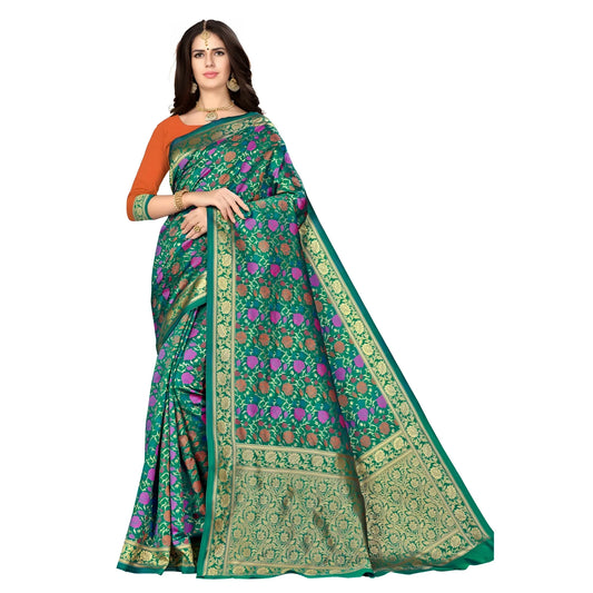Women's Banarasi Silk Saree With Blouse (multi, 5 6mtr) | Women Signature Collection