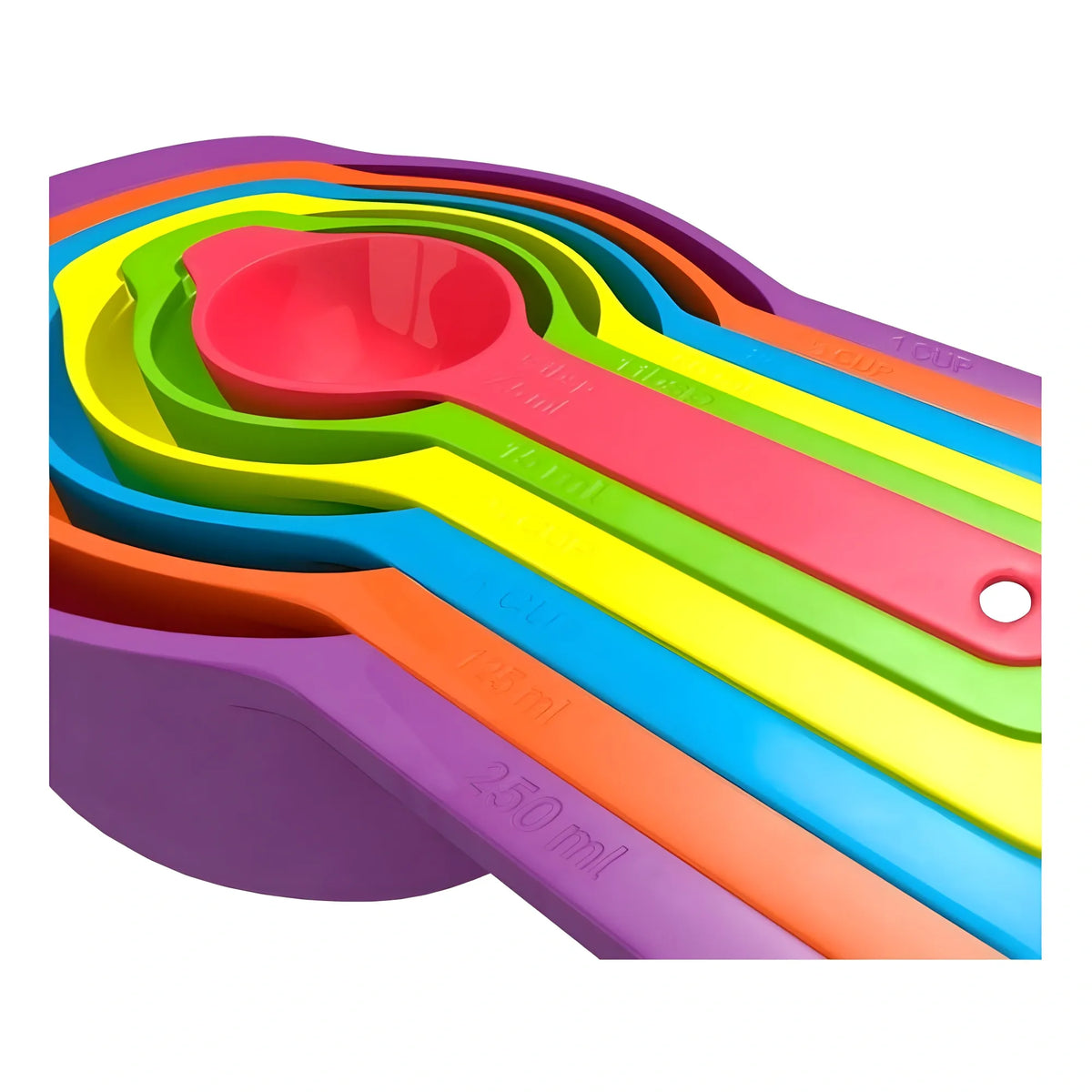 Pack of 4_Colorful Measuring Cup Spoon Set Stackable Kitchen Measuring Cups (Color: Assorted )