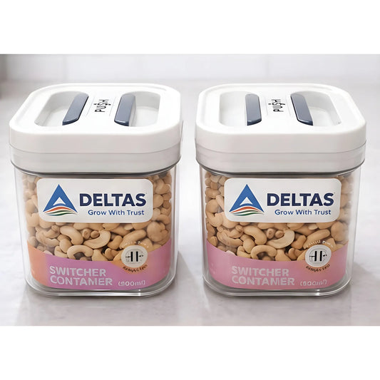 Pack of 2 Switchers Airtight Storage Container Set 500 ML (White)