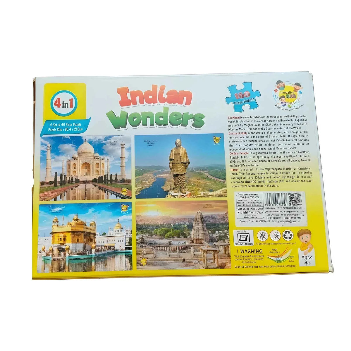 Navira _Pcs Set Indian Wonders Puzzle | Cardboard | Educational Toys| + Years