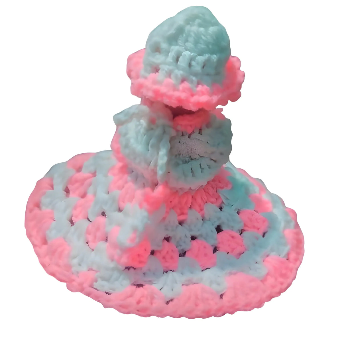 Laddu Gopal Tharad Dress Size: 0 To 6 (White-Baby Pink)