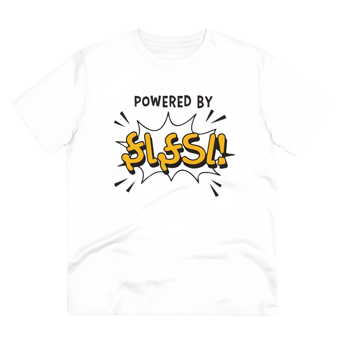 Men's PC Cotton Powered Bt Fafda Printed T Shirt (Color: White, Thread Count: 180GSM)