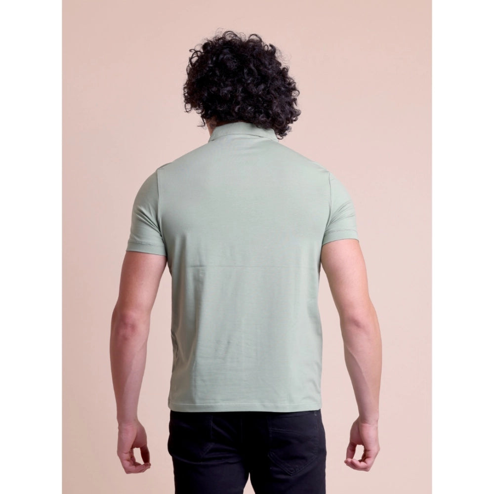 Men's Casual Cotton Solid Half Sleeve Polo Neck T Shirt (newsage) | Men Signature Collection