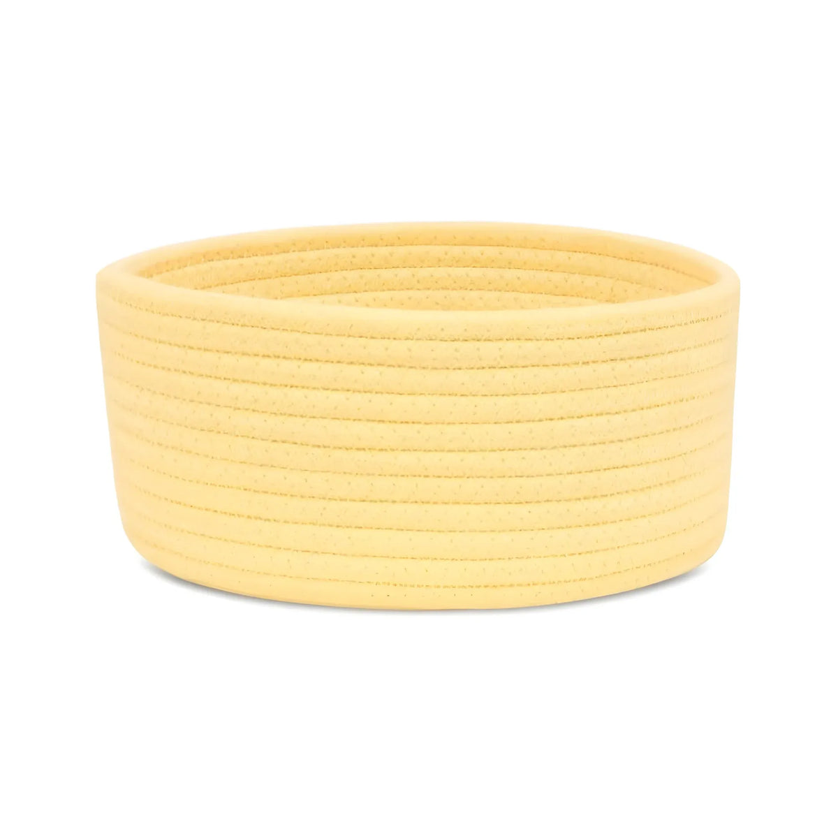 Cotton 8x3 Inch Round 1 Pcs Bedside Organizer With Out Lid (Yellow)