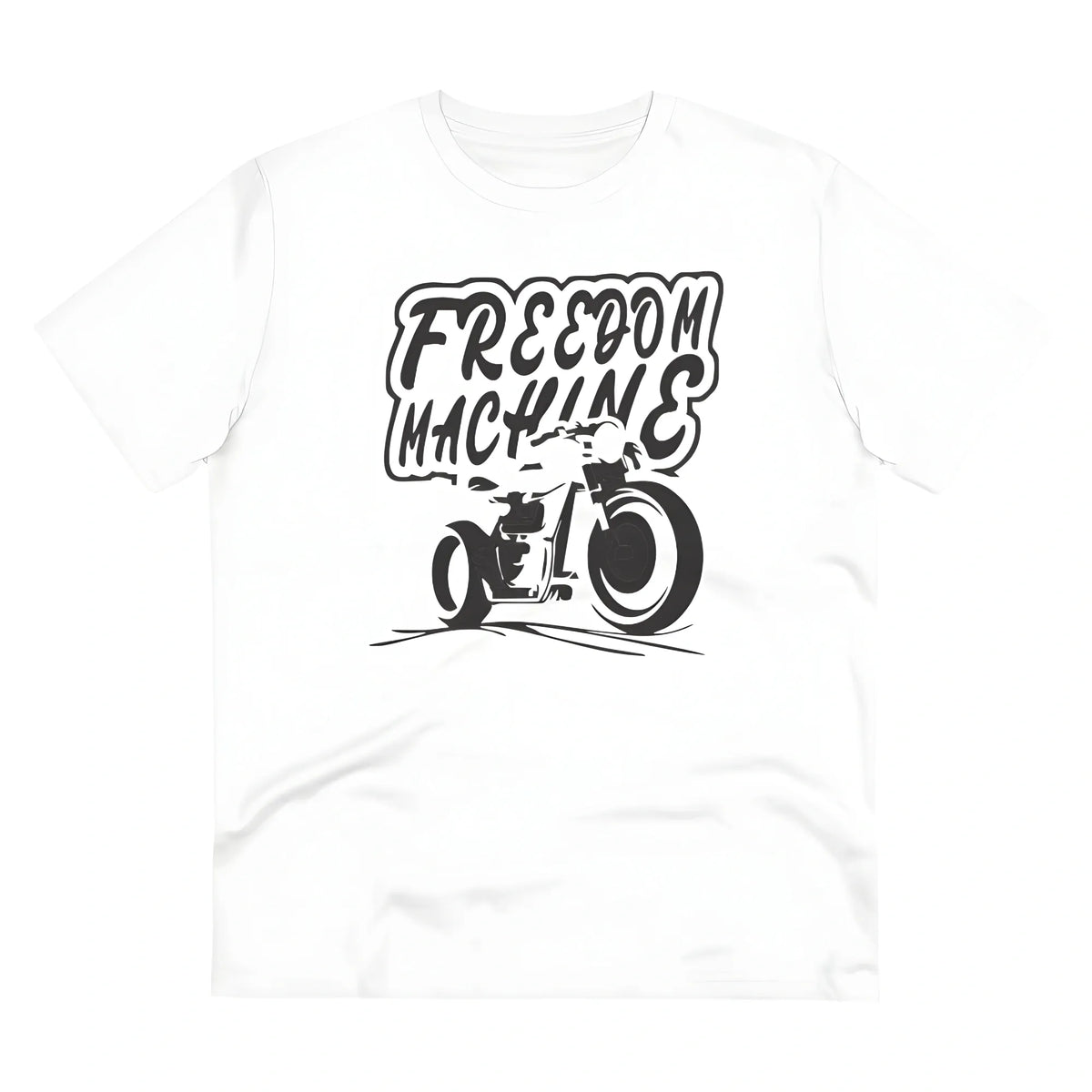 Men's PC Cotton Bike Ride Design Printed T Shirt (Color: White, Thread Count: 180GSM)