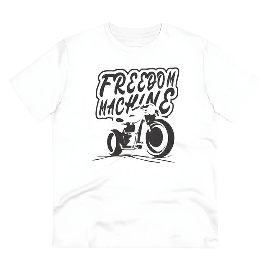 Men's PC Cotton Bike Ride Design Printed T Shirt (Color: White, Thread Count: 180GSM)