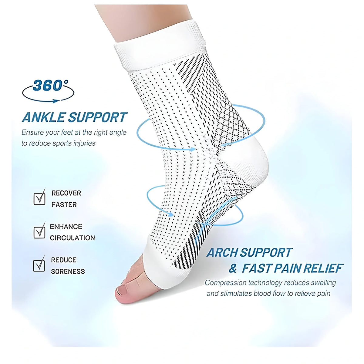 3_Pair Set Unisex Casual Cotton Printed Ankle Length Support Socks (Multicolor)