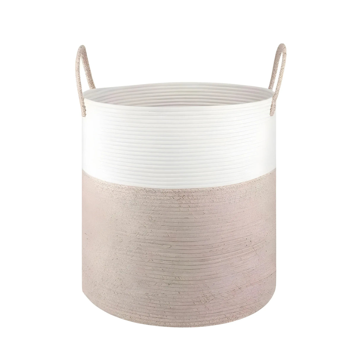 Cotton 12x14 Inch-Kidi-Handle Storage Basket For Clothes With Out Lid (Kidi-White)