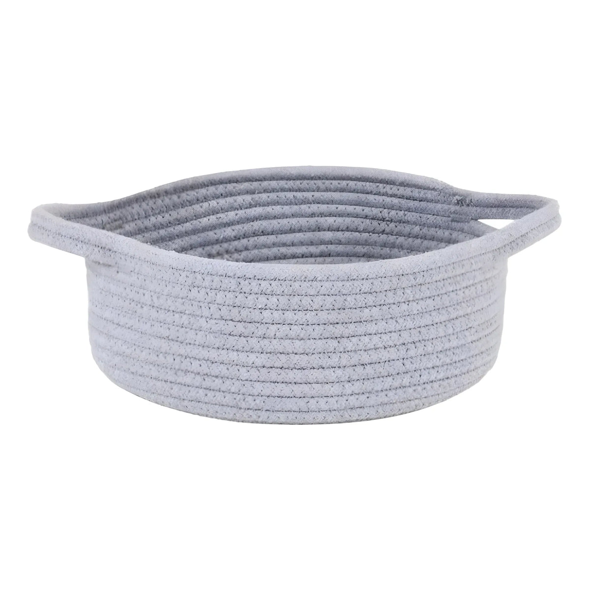 Cotton 8x3 Inch Round Bedside Organizer With Out Lid (Gray)